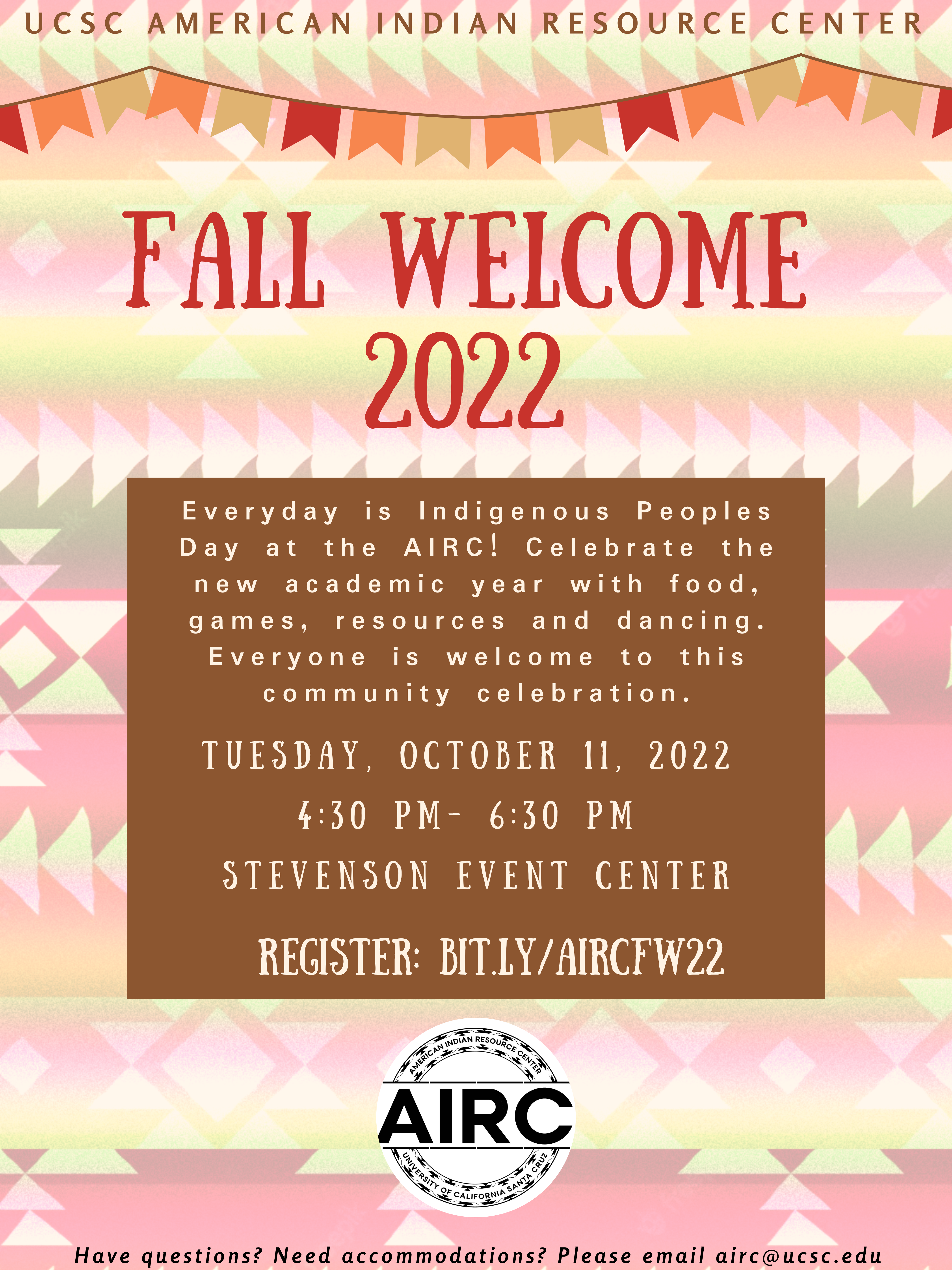 AIRC fall welcome flyer