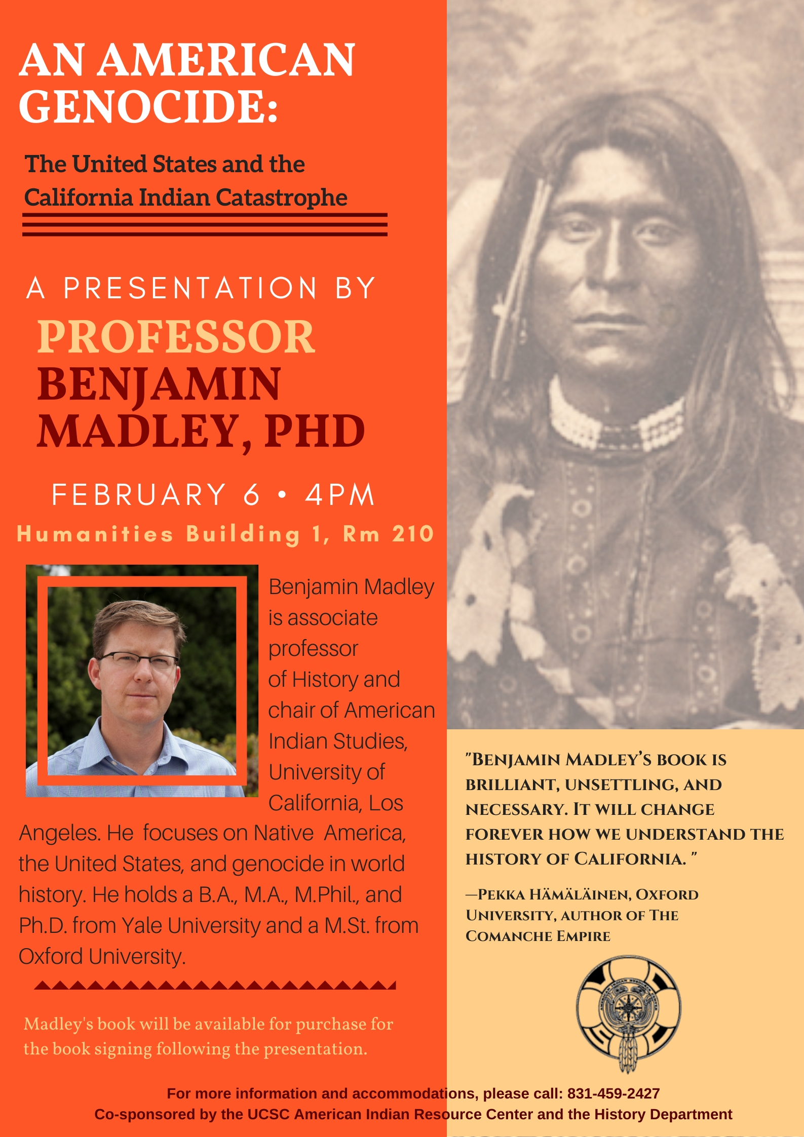 An American Genocide: The United States and California Indian Catastrophe with Professor Benjamin Madley, Ph.D. 