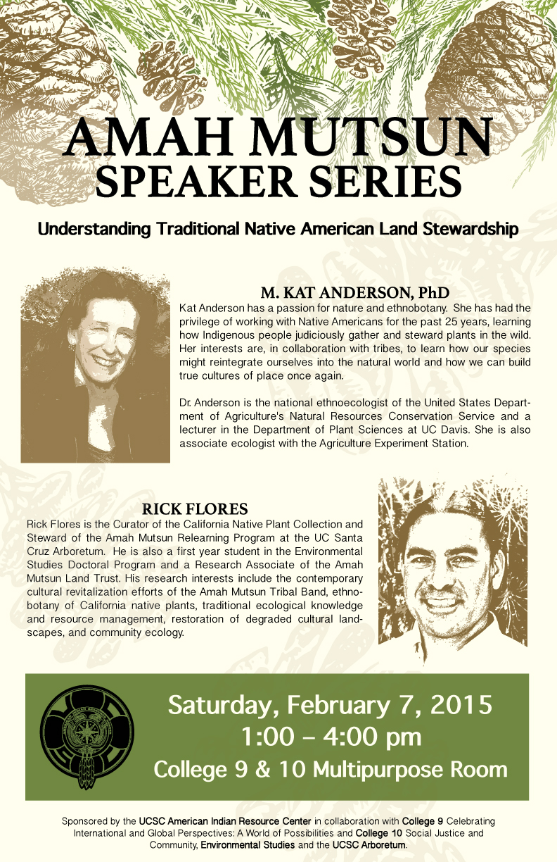 Amah Mutsun Speaker Series: Understanding Traditional Native American Stewardship with Dr. M. Kat Anderson and Rick Flores