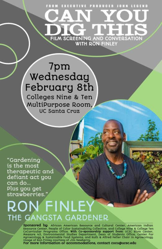 Film Screening: Can You Dig This? with conversation with Ron Finley, the Gangsta Gardner