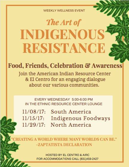 Weekly Wellness Event: The Art of Indigenous Resistance