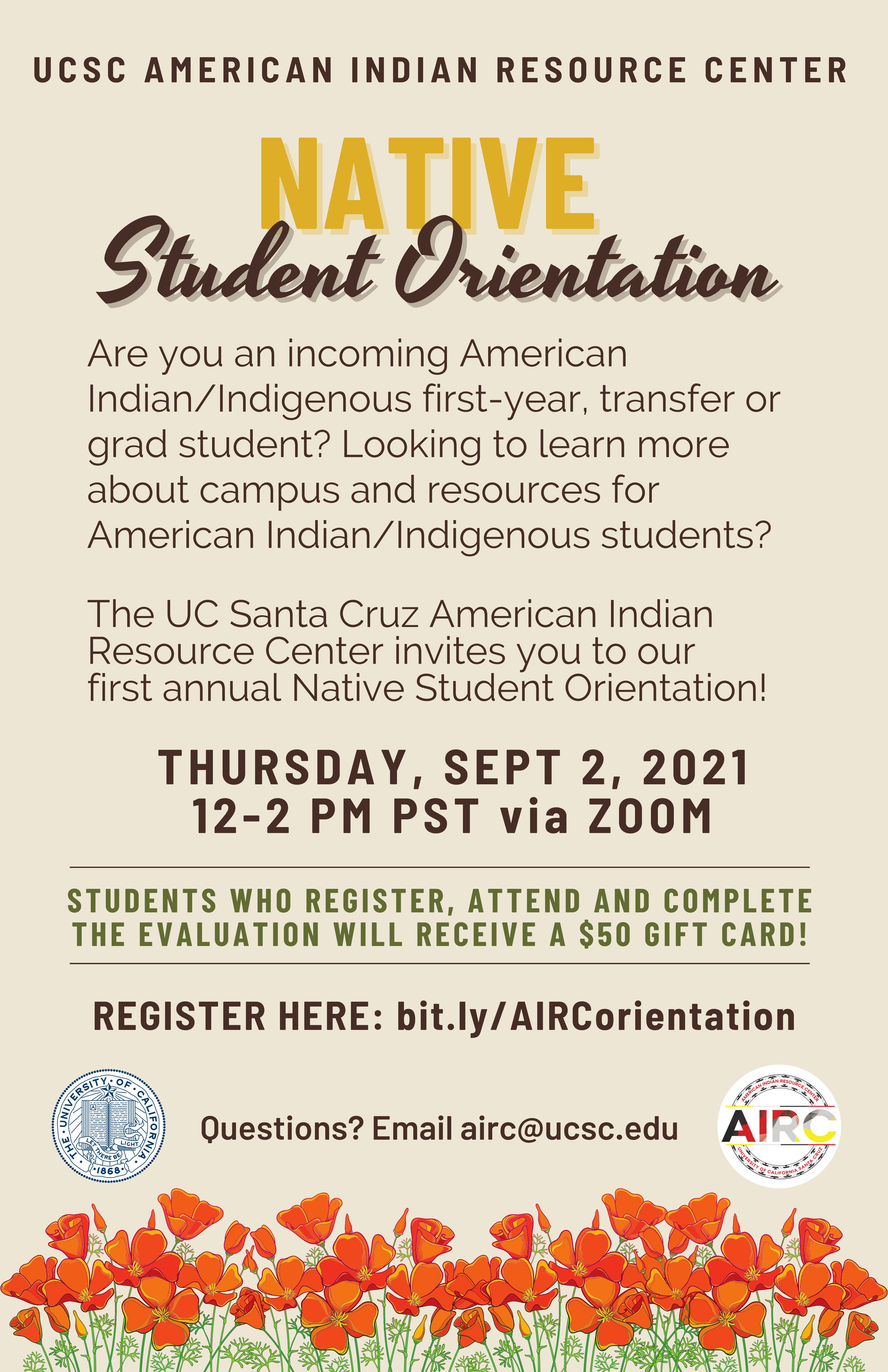 AIRC's First Annual Native Student Orientation 2021