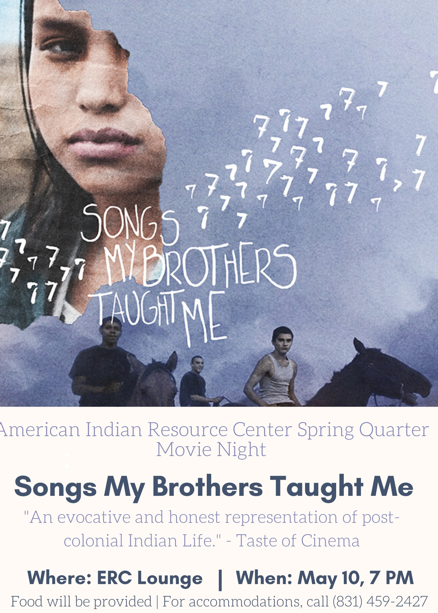 AIRC Spring Quarter Movie Nights: Songs My Brothers Taught Me